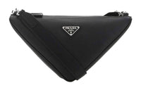 PRADA Triangle Logo Plaque Double Messenger Bag