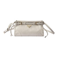 PRADA Leather Crossbody Handbag Shoulder Bag Women's White