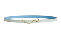 HERMES Carrousel Leather Belts Women's Blue