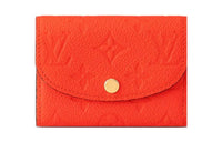 LOUIS VUITTON Cow Leather Wallet Women's Orange