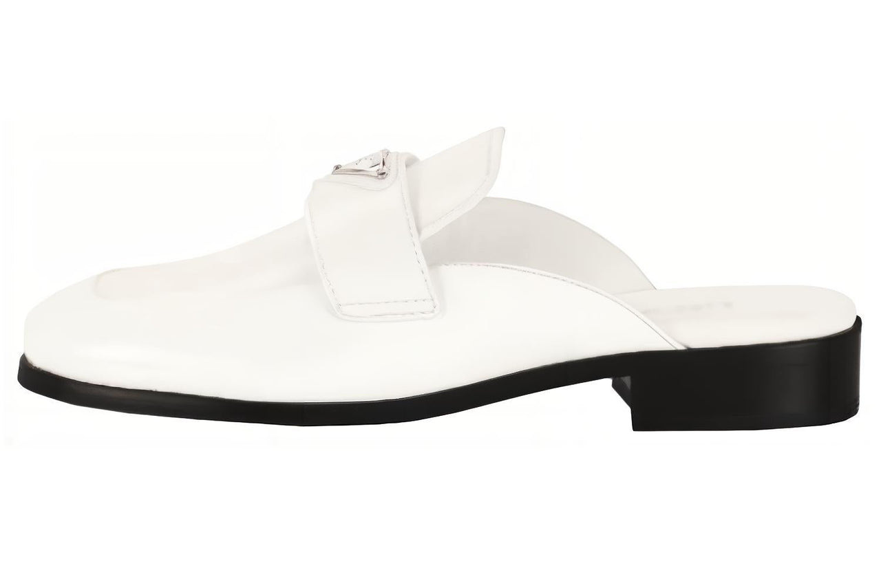 PRADA Abrasion Resistant Closed Toe Slippers Women's White