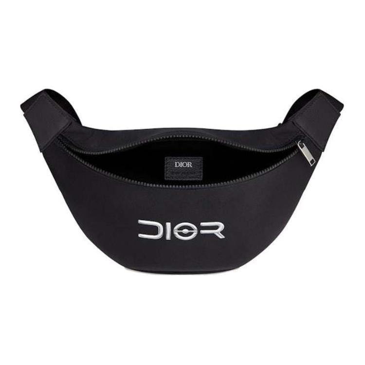 DIOR Sorayama Collaboration Nylon Fanny Pack Unisex Black