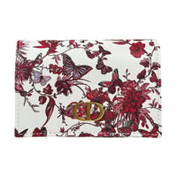 DIOR Caro Calfskin Wallet Women's Red & White