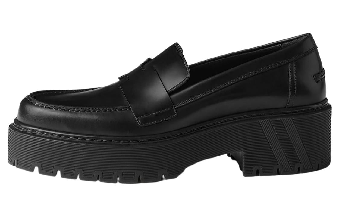 HERMES Hitch Loafers Women's Black