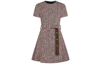 LOUIS VUITTON Short Sleeved Dress Women's Multicolor