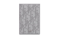 DIOR Cow Leather Card Holder Men's Gray