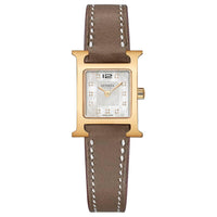 HERMES Wrist Watch Quartz Movement Cowhide Strap 21mm Silver Dial Women's Watch