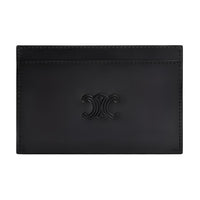 CELINE Satin Cow Leather Card Holder Men's Black