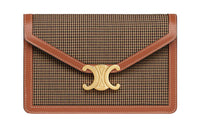 CELINE Fabric With Cow Leather Trim Shoulder Bag, Crossbody Bag, Wallet Mini Women's Multicolor