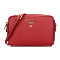 PRADA Cow Leather Crossbody Bag Shoulder Bag Women's Red