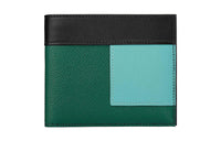 HERMES MC² Euclide Evergrain Calfskin Wallet Men's Peacock Green/Dike Lake Blue/Black