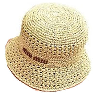 MIU MIU Viscose Rayon Hats & Caps Women's Beige