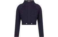 DIOR SS23 Cropped Coat Women's Marine Blue