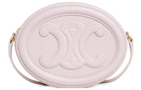 CELINE Triomphe Smooth Cow Leather Mooncake Bag, Wallet, Shoulder Bag, Crossbody Bag Regular Women's Pink