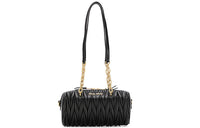 MIU MIU Matelassé Sheepskin Cylinder Bag Handbag Shoulder Bag Women's Black