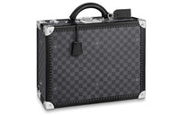 LOUIS VUITTON Cotteville 40 Vivienne Plaid Canvas With Leather Trim Storage Box Hard Case Unisex Black