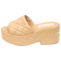 CHANEL Slide Slippers Women's Beige
