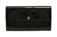 LOUIS VUITTON Leather Wallet Women's Black