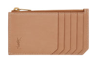 SAINT LAURENT CASSANDRE Calfskin Card Holder Men's Pink
