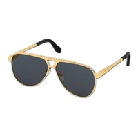LOUIS VUITTON Metal Irregular Shape Sunglasses Unisex Gold/Silver