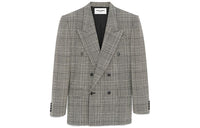 SAINT LAURENT Business Suits Coats Women's Black Gray Color