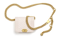 CHANEL LEBOY Grained Calfskin Fanny Pack Women's Pink