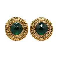 CHANEL Gold-Plated Glass Earrings Women's Gold