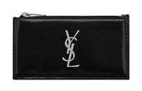 SAINT LAURENT Cow Leather Card Holder Regular Women's Black