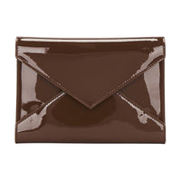 SAINT LAURENT Patent Leather Envelope Bag Passport Holder Women's Ox Blood Red
