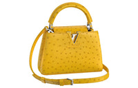 LOUIS VUITTON Capucines Ostrich Leather Capusin Shoulder Crossbody Handbag Mini Women's Lemon Yellow