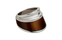 HERMES Metal Stainless Steel Rings Men's Brown