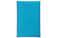 HERMES Calvi Mysore Goat Skin Card Holder Women's Frida Blue/Copper Red
