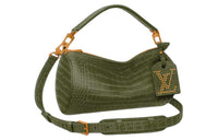 LOUIS VUITTON Crocodile Leather Pad One Shoulder Handbag Crossbody Bag Men's Green