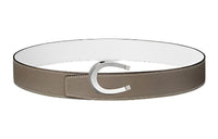 HERMES Leather Belts Men Umber/White