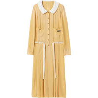 MIU MIU SS24 Long-Sleeved Dresses Women's Yellow