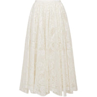 DIOR Flared Mid Length Skirt Casual Long Skirt Women's White