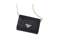 PRADA Leather Detail Card Clip Card Holder Regular Women's Black