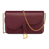 DIOR Goatskin Crossbody Bag Shoulder Bag Women's Burgundy