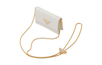 PRADA Saffiano Leather Card Holder Women's White