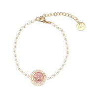 DIOR Resin Pearl Cadmium Glass Bracelets Women's Gold