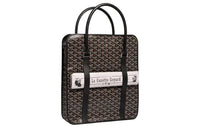 GOYARD Bourgogne Canvas With Leather Handbag Unisex Black