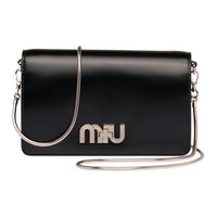 MIU MIU Matelassé Leather Shoulder Bag Crossbody Bag Mini Women's Black
