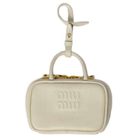 MIU MIU Leather Charm Bag Accessory Women's Chalk White
