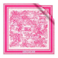 DIOR Mulberry Silk Scarves Women's Neon Pink