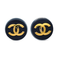 CHANEL 1993 Cc Button Clip on Earrings