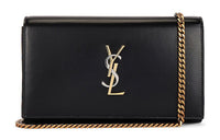 SAINT LAURENT Leather Wallet, Crossbody Bag, Shoulder Bag Women's Black
