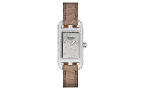 HERMES Nantucket Collection Wrist Watch Quartz Movement Crocodile Leather Strap White Dial Women's Watch