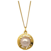 CHANEL 1990 2000s Logo pendant Chain Necklace