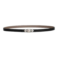 HERMES Calfskin Leather Belts Women's Black/Taupe Width 1.3cm