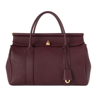 Loro Piana Cow Leather Handbag Women's Red Bean & Sun Gold